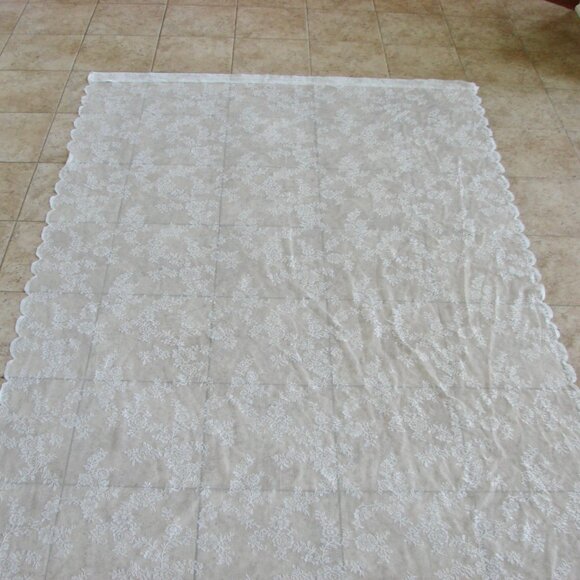 Lace Floral Curtains Ikea Alvine Svets 3 Panels Off White 57" x 98" - Picture 11 of 15